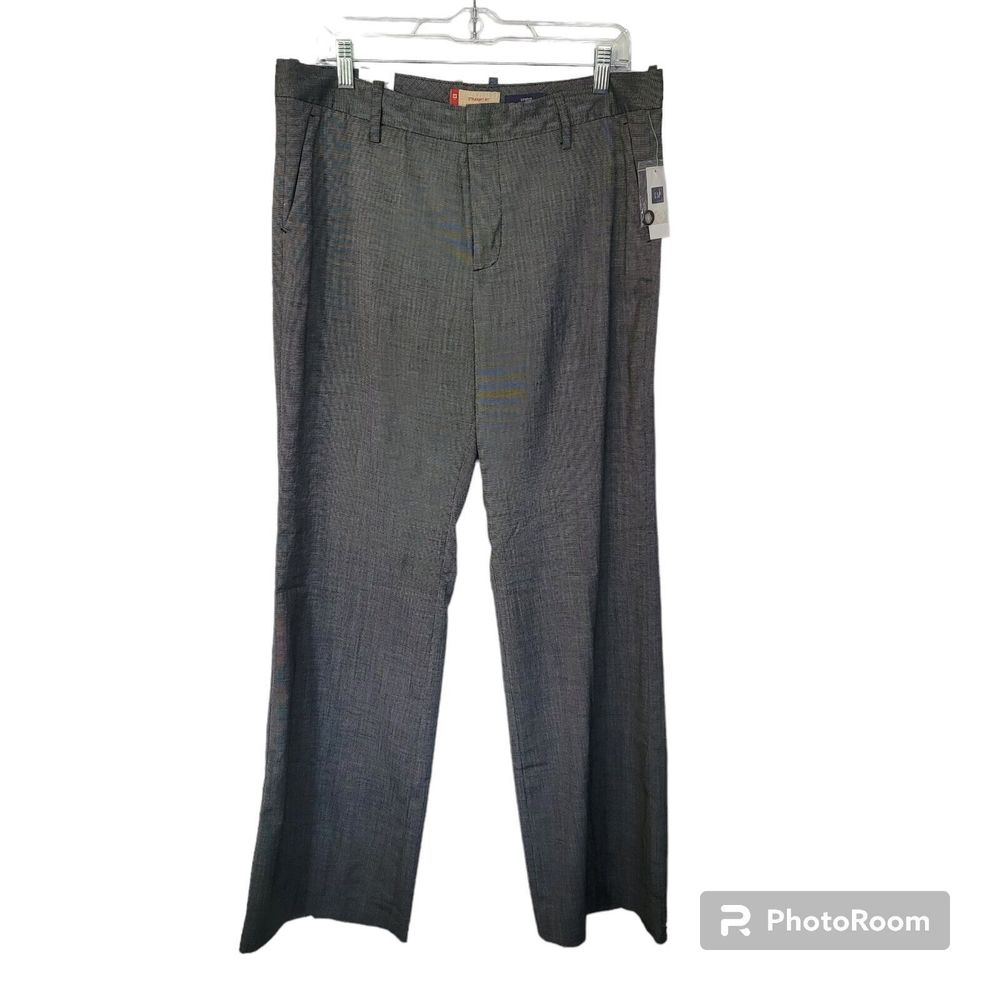 Gap Straight Fit Favorite Trouser Stretch Size 12 Gray Plaid New With Tags